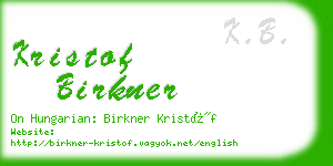 kristof birkner business card